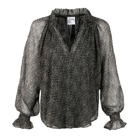 NWOT Finley Candace Pixel Chiffon Top Size M - Picture 2 of 8